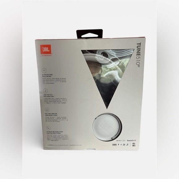 JBL Tune 510BT: Wireless On-Ear Headphones with Purebass Sound - White NIB - Picture 2 of 3